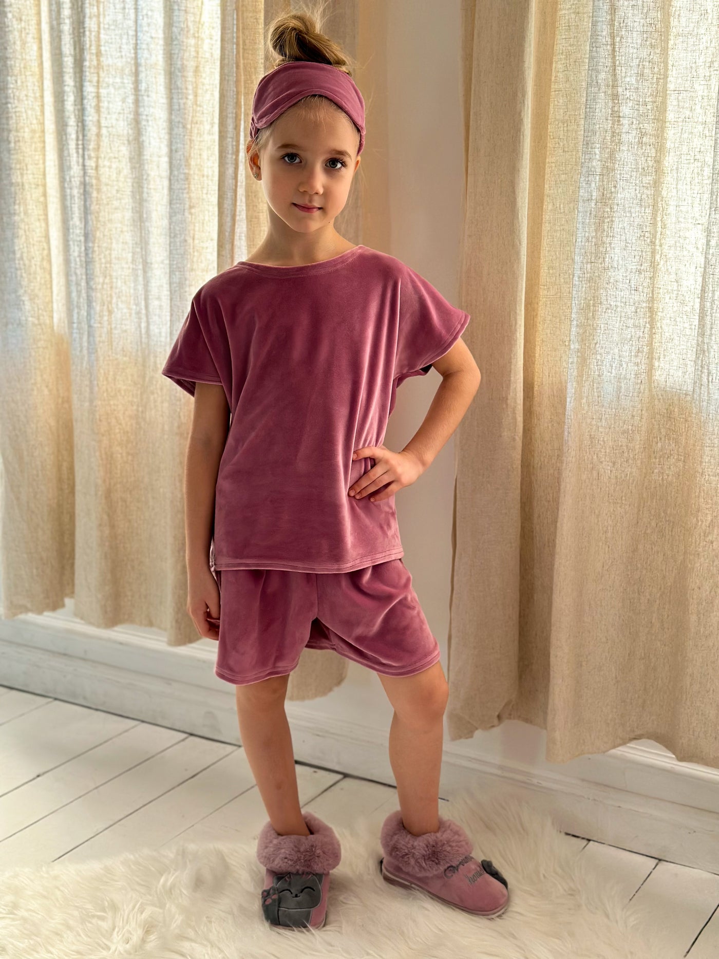 Dream Girl Pajamas T-shirt+shorts+bandage Pudra