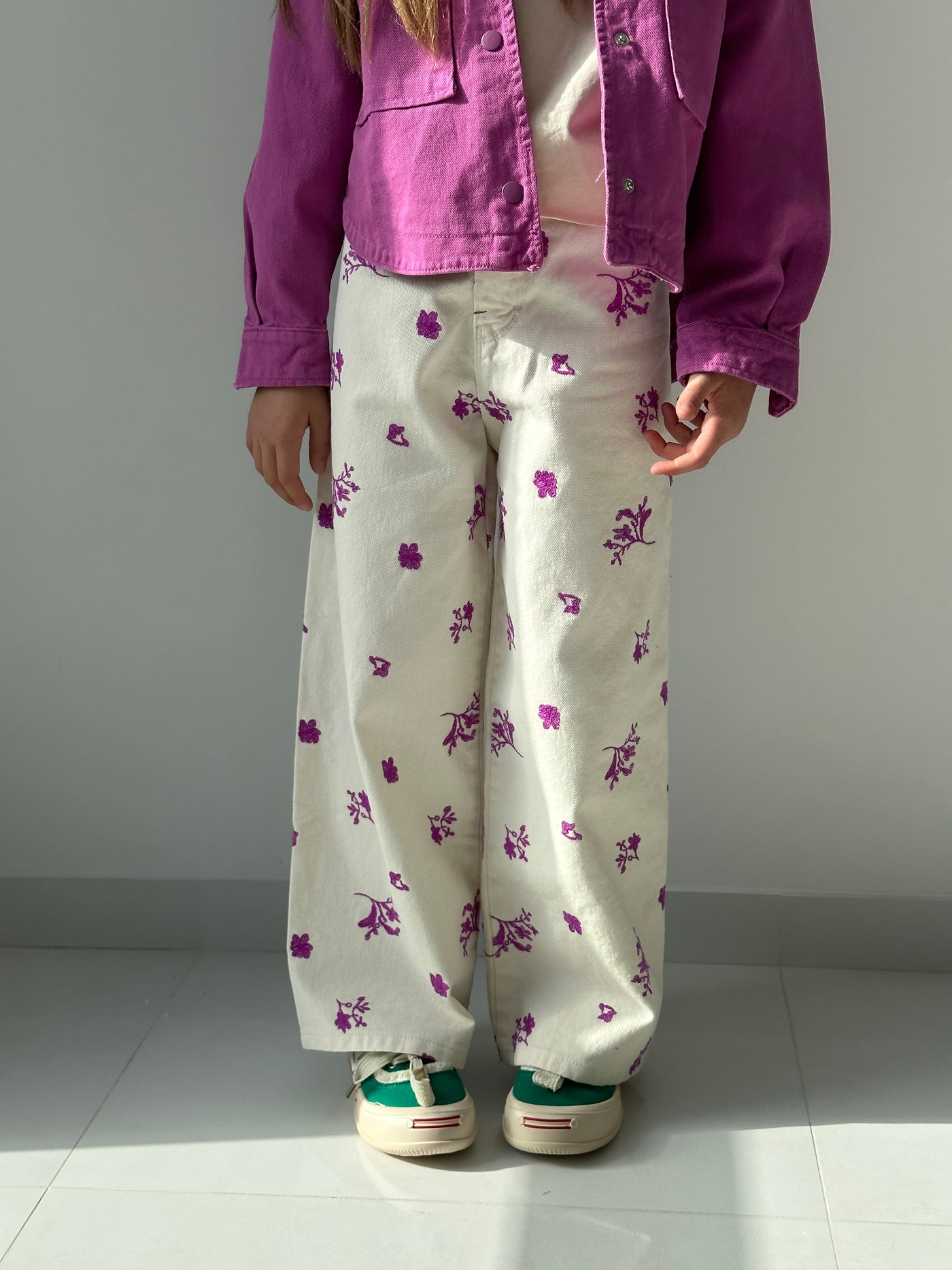Jeans Lublu bambino Fiori Viola