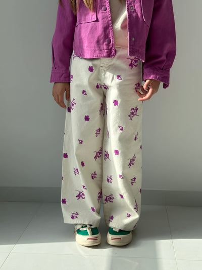 Jeans Lublu bambino Fiori Viola
