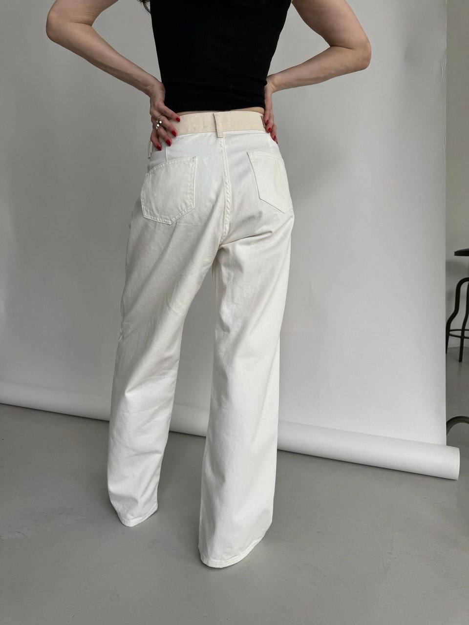 LBL Jeans with snaps White