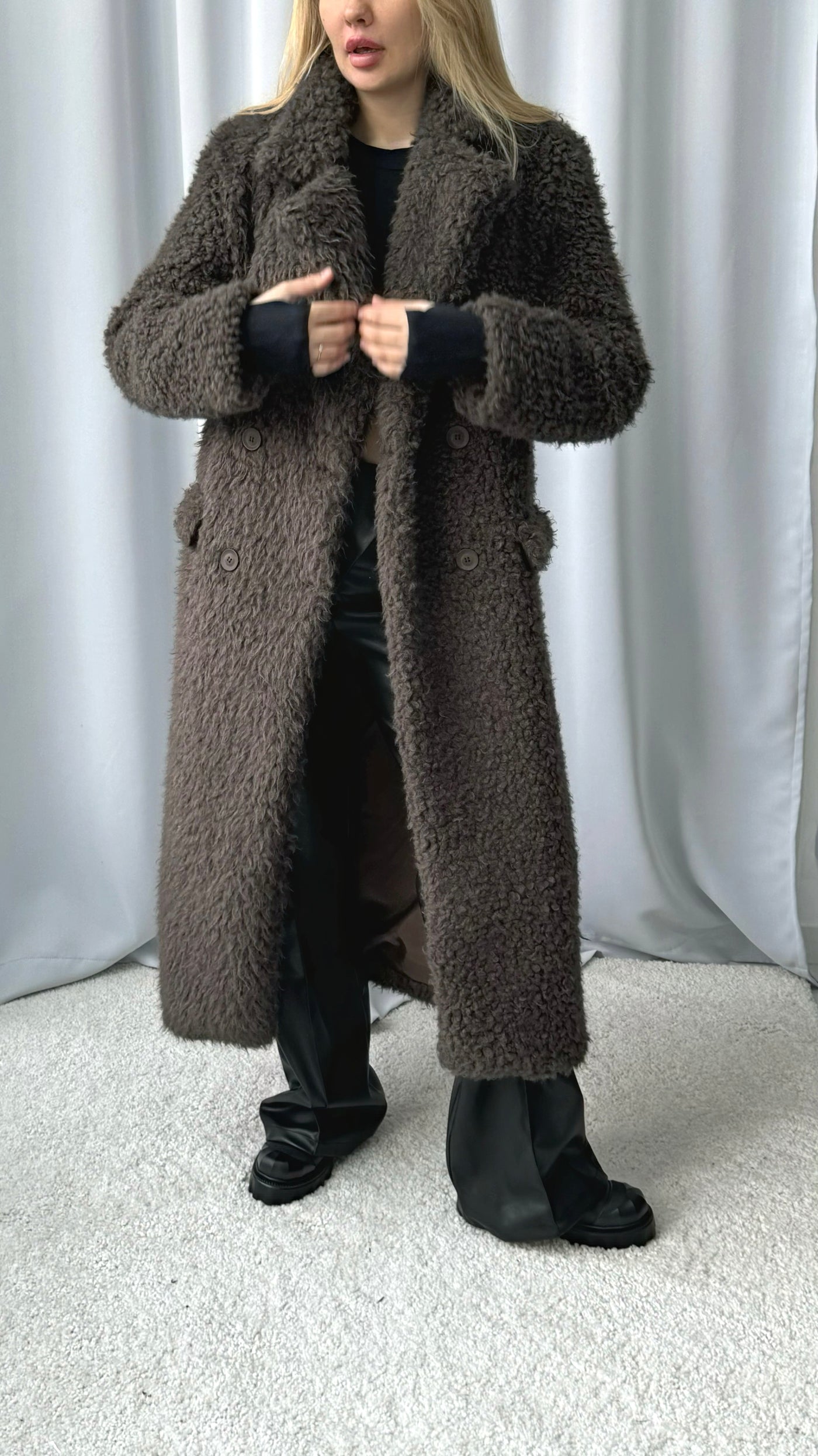 LBL Long Grey Fur Coat