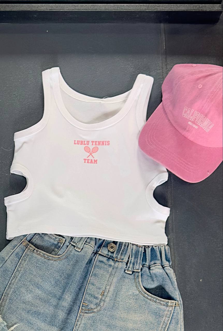 Tank top "Tennis" White/Pink