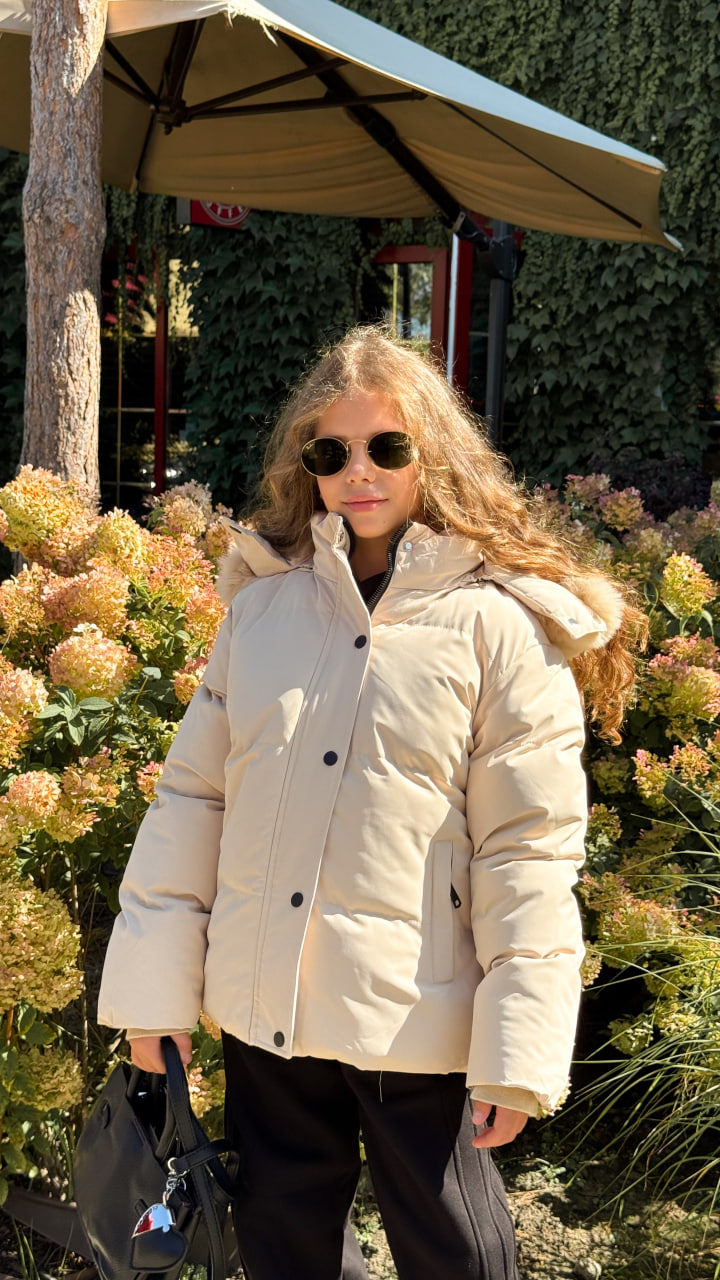 Пуховик Short Beige