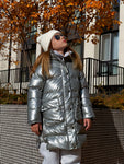Lublu Down Jacke lang grau