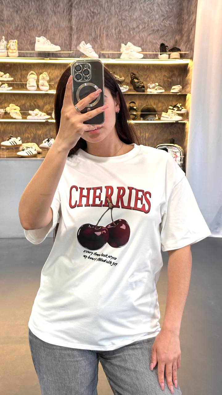 Футболка "Cherry Bow" White