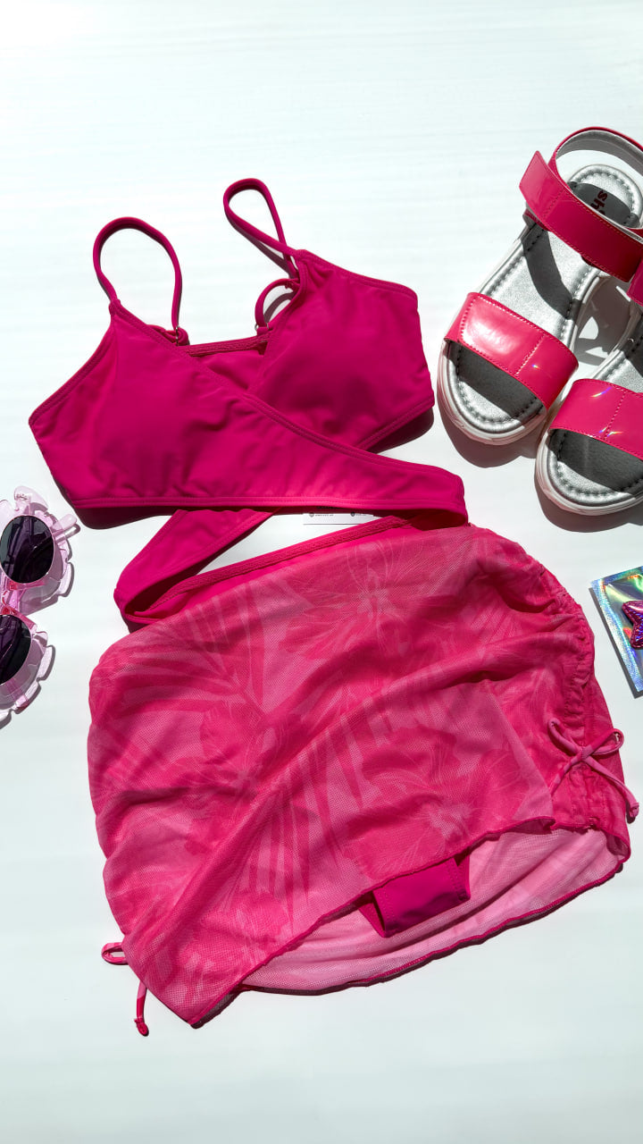Asymmetry Swimsuit Pink