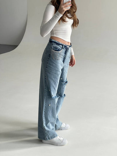 LuBlu Jeans Shine Jasnoniebieski