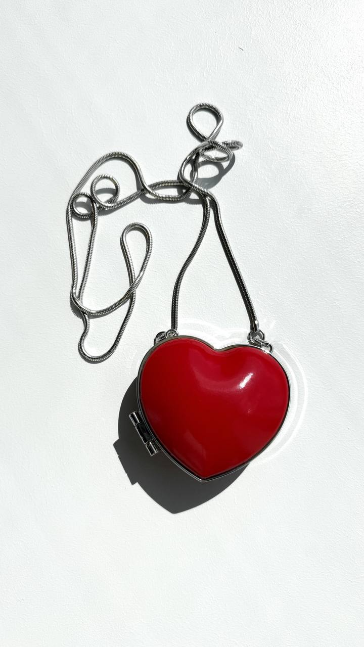 Heart Chain Bag Red