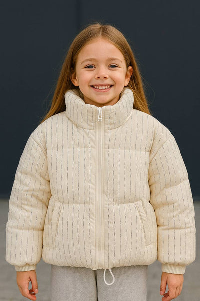Shine Strips Milk Down Jacket