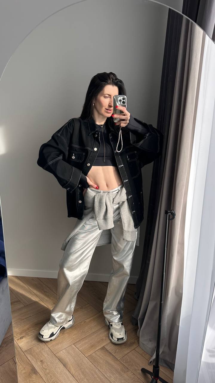 LBL Denim shirt Robe Black