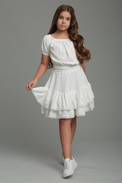 Classic lace suit Milk