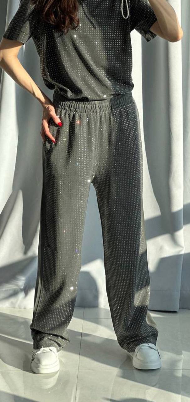 LBL Pants with rhinestones Graphit