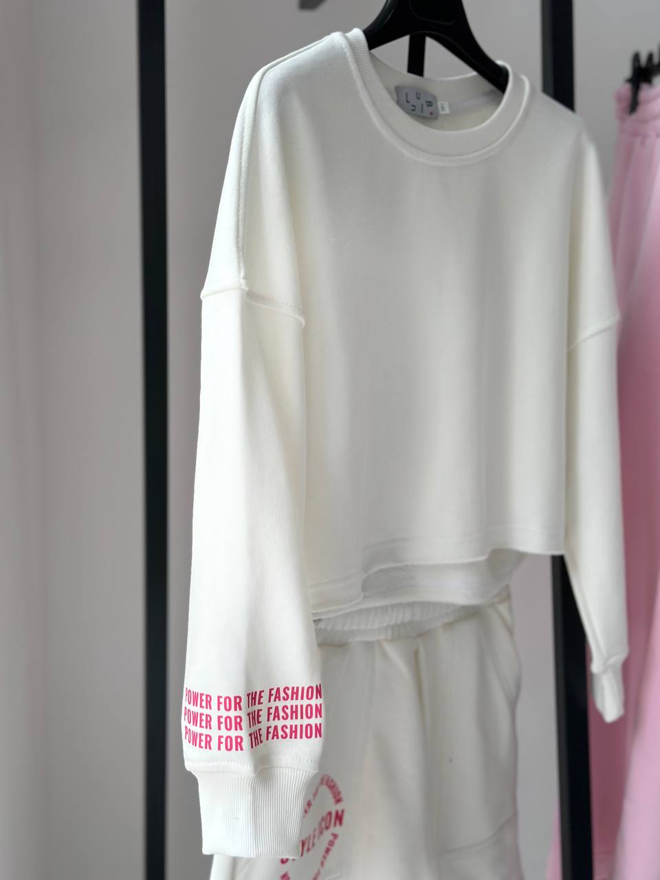 Lublu Short sweatshirt Milk/Rose