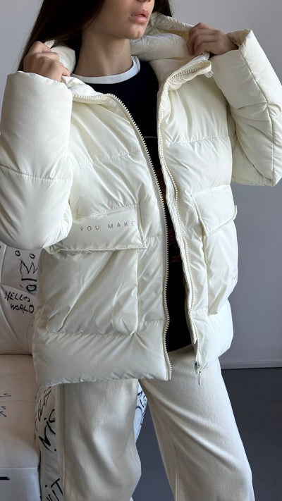 Lekris Down jacket Short Milk