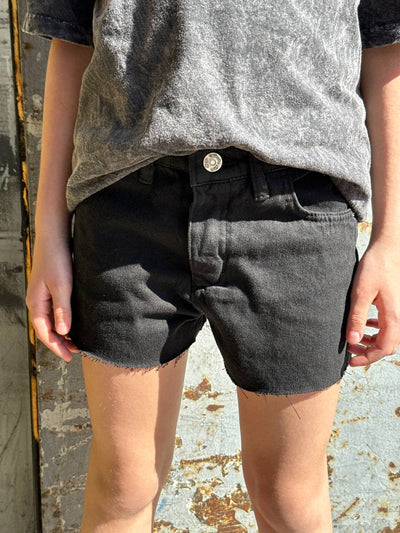 Lublu kids Ripped denim shorts Black