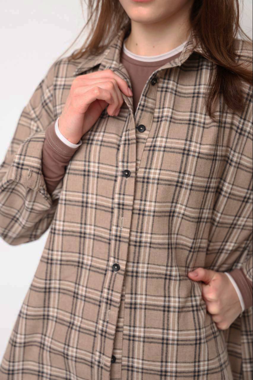 Brown checked shirt