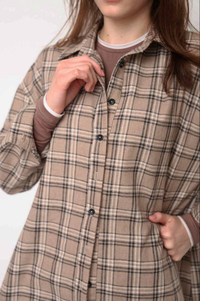 Brown checked shirt