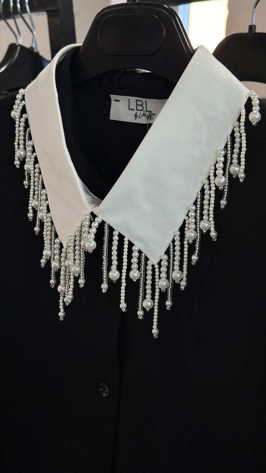 Collar with pearls White
