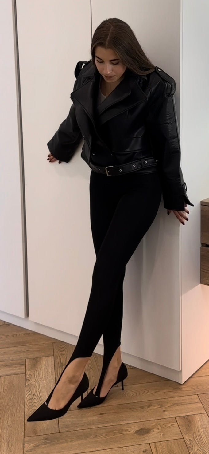 Black fingerless leggings