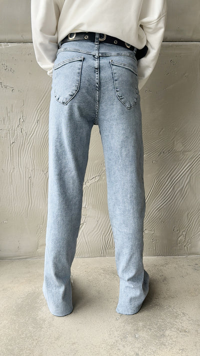 Lublu Jeans with a belt Blue