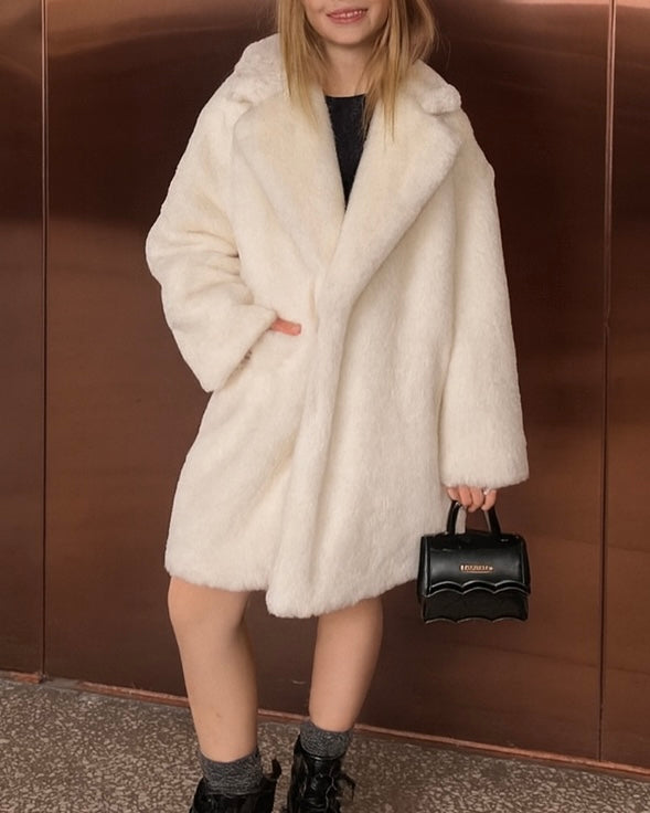 Long White Fur Coat