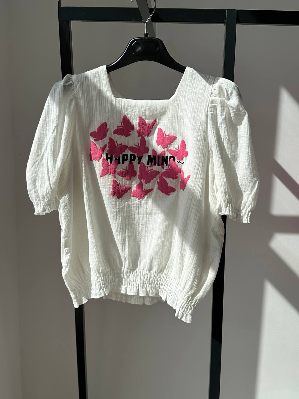 Lublu Kids Bluse Butterfly Weiß
