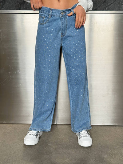 LuBlu kids Jeans with rhinestones Blue