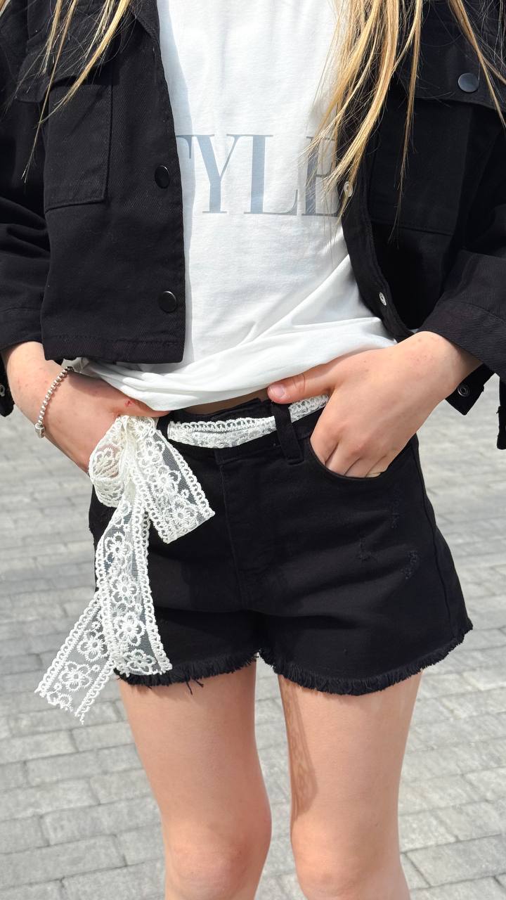 Lublu kids Denim shorts Black
