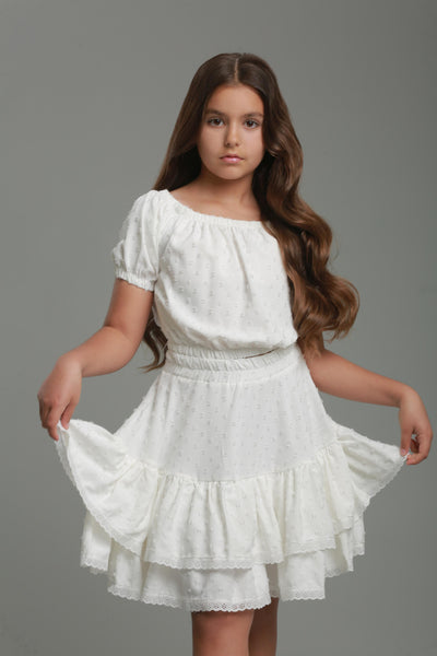 Classic lace suit Milk