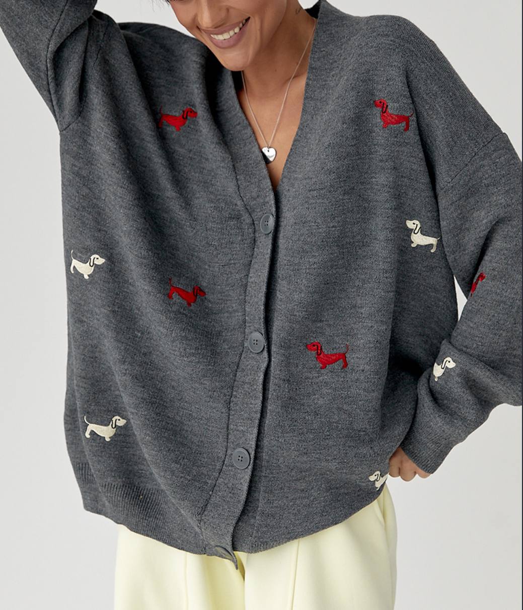 Teckel Grey Cardigan