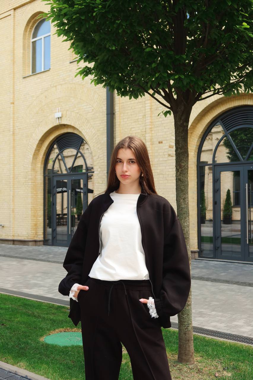 Laced Bomber Jacket Black