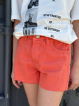 Lublu kids Ripped jean shorts Orange