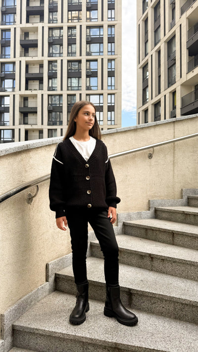 Leggings with fleece ribbing Black
