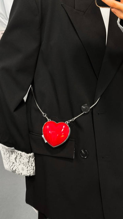 Heart Chain Bag Red