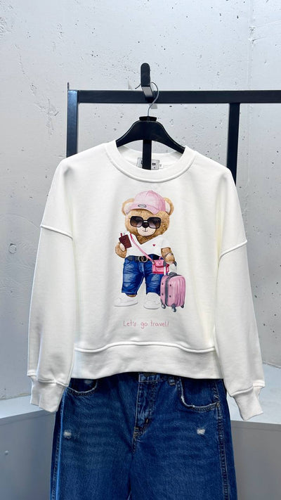 Teddy Girl Sweatshirt Milk
