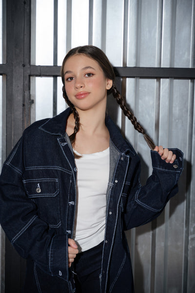 LBL Denim shirt Robe Navy