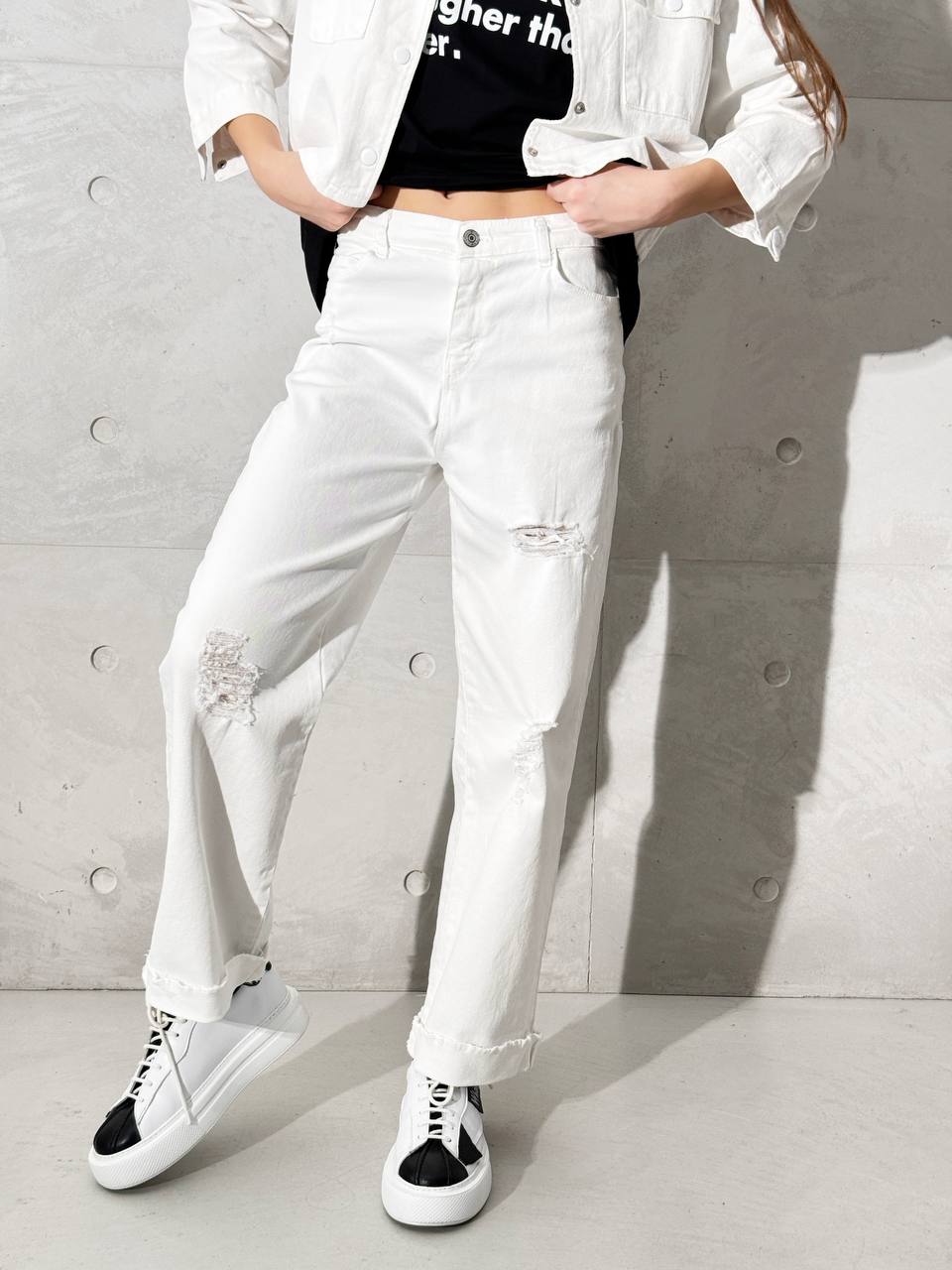 Lublu kids Jeans a gamba larga Bianco
