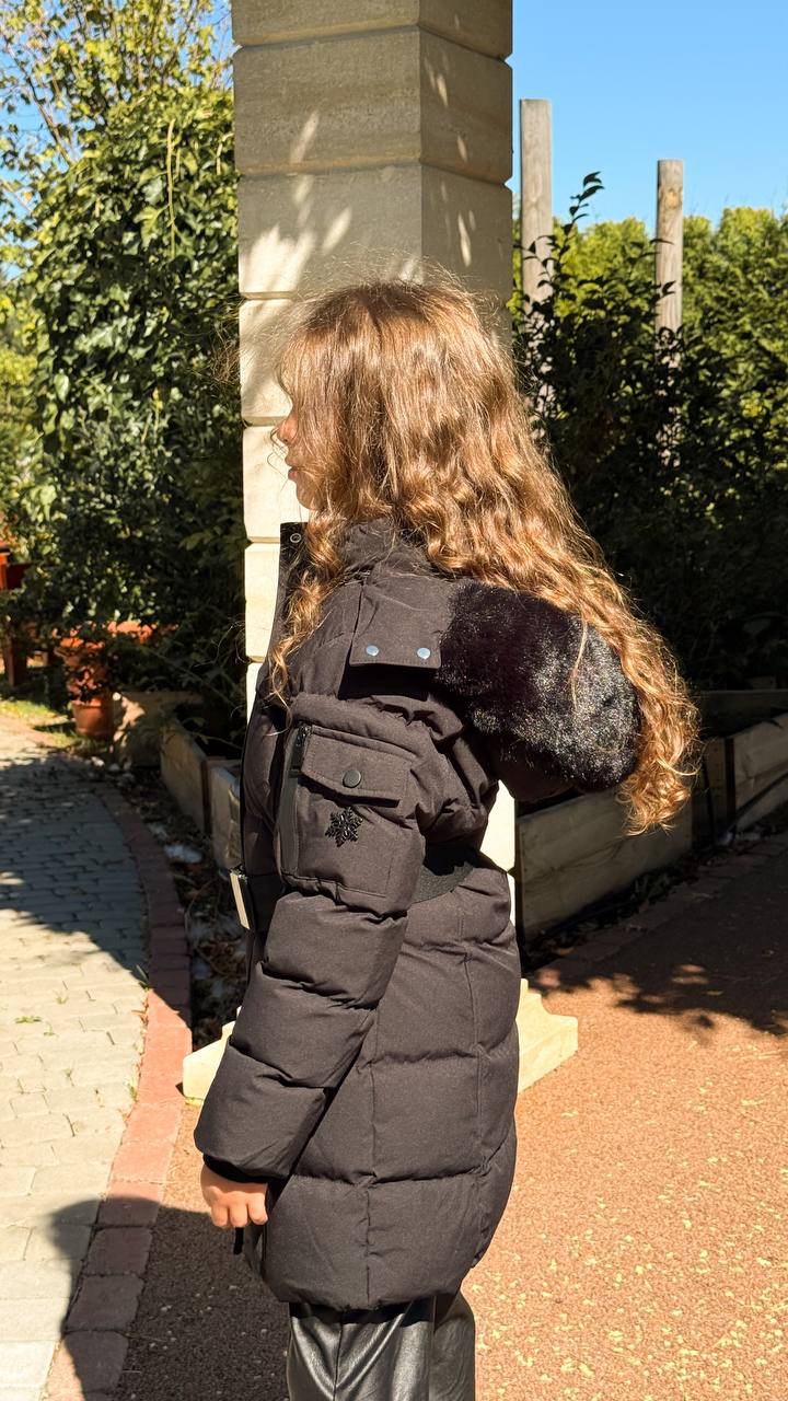 Пуховик Slim Belt Black