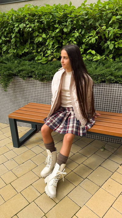 LuBlu Pleated skirt Beige
