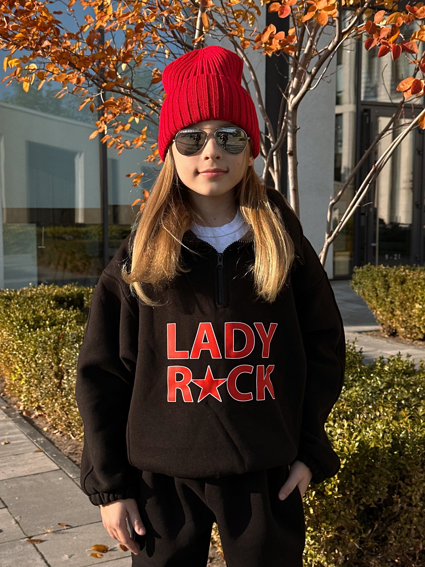 Lublu Sweatshirt Polo "Lady Rock" Black