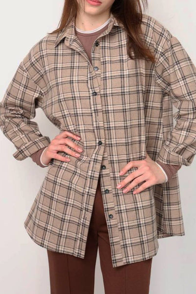 Brown checked shirt