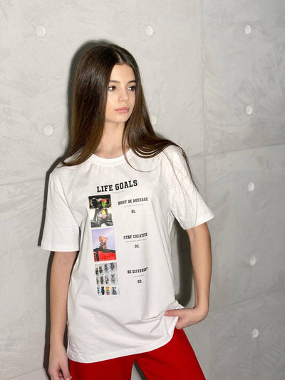 Maglietta LuBlu bambino "Life-colours" Bianco