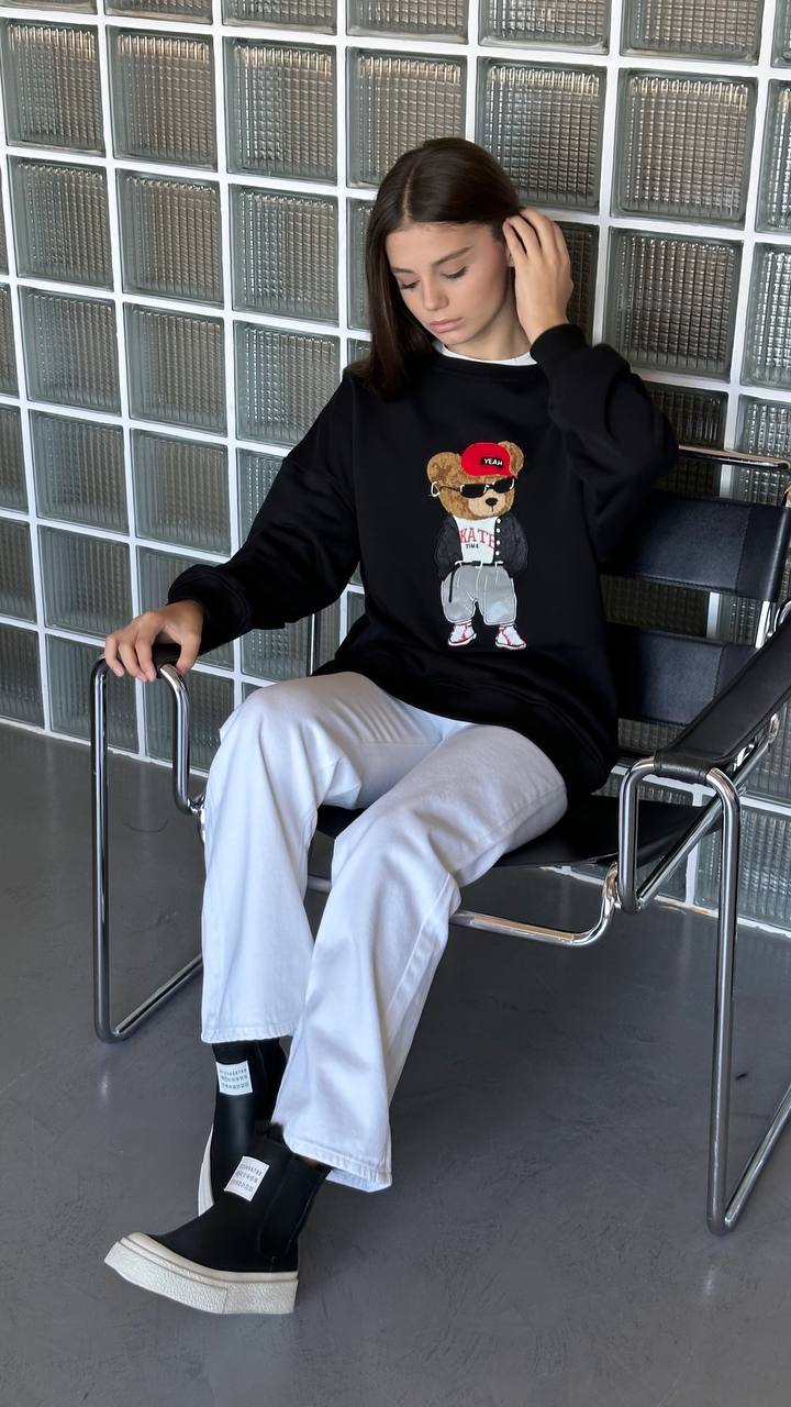 LuBlu Sweatshirt school "Bear" Black