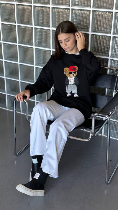 LuBlu Sweatshirt school "Bear" Black