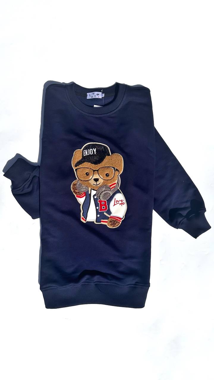 LuBlu Felpa scuola "Orso" Navy