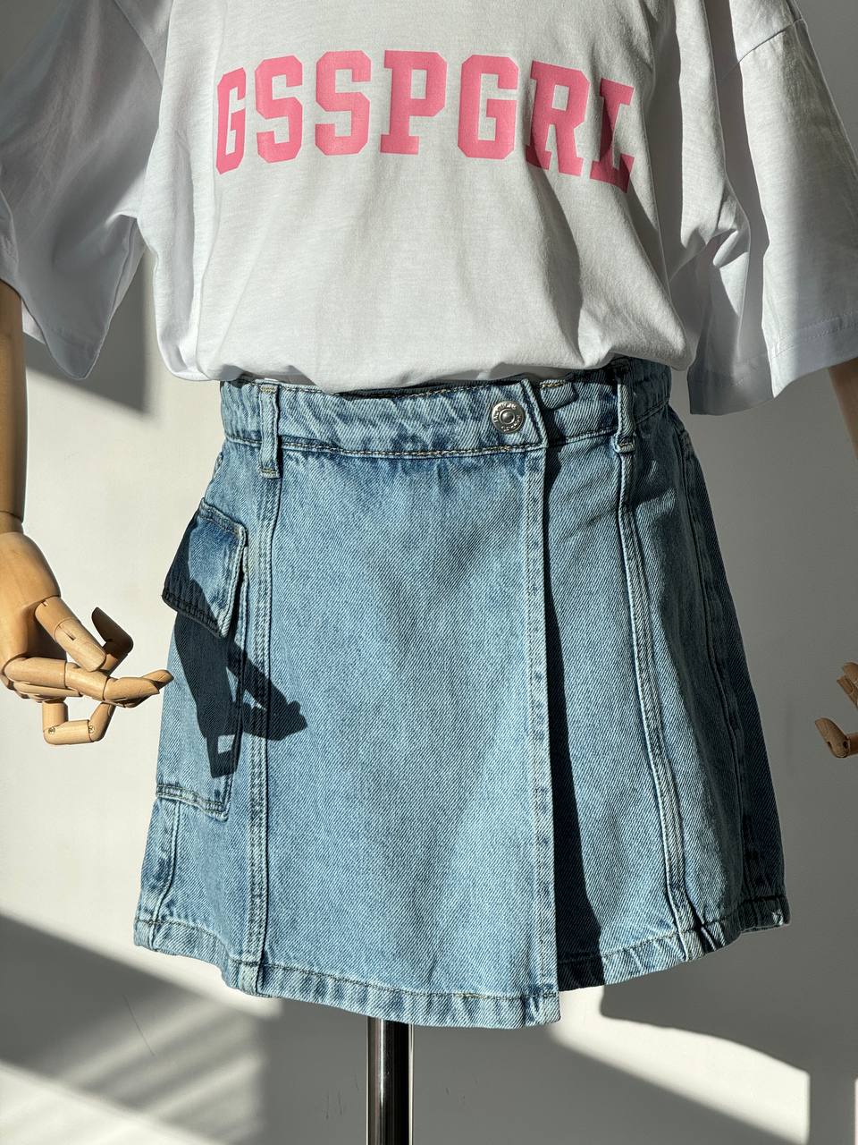 Lublu kids Blue Denim skirt-shorts