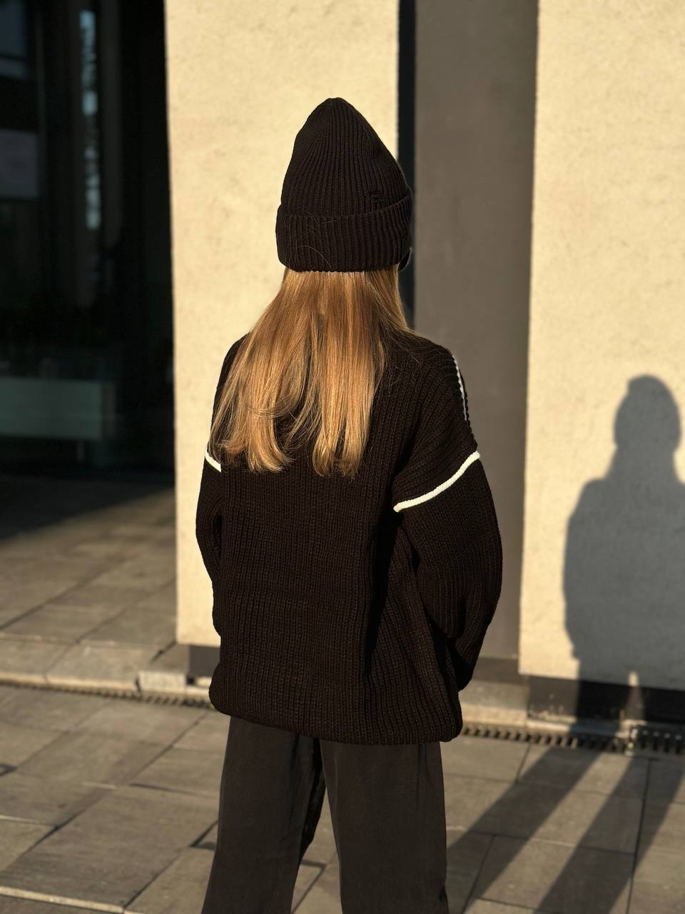 LuBlu Cardigan with stripes Black