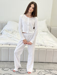 Pyjama + pantalon de Longsli Jacquard White