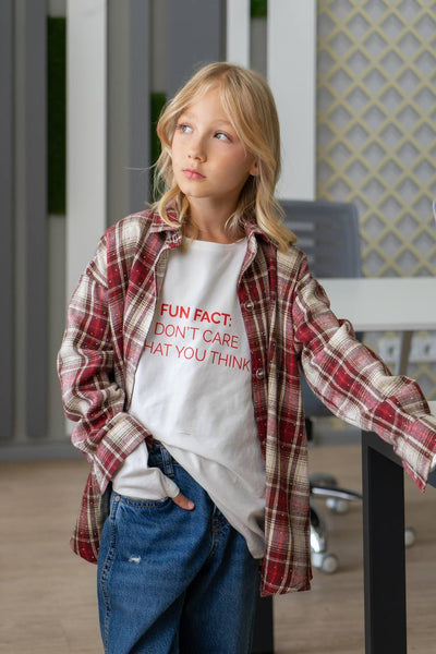 Longsleeve "Fun fact" Red/White