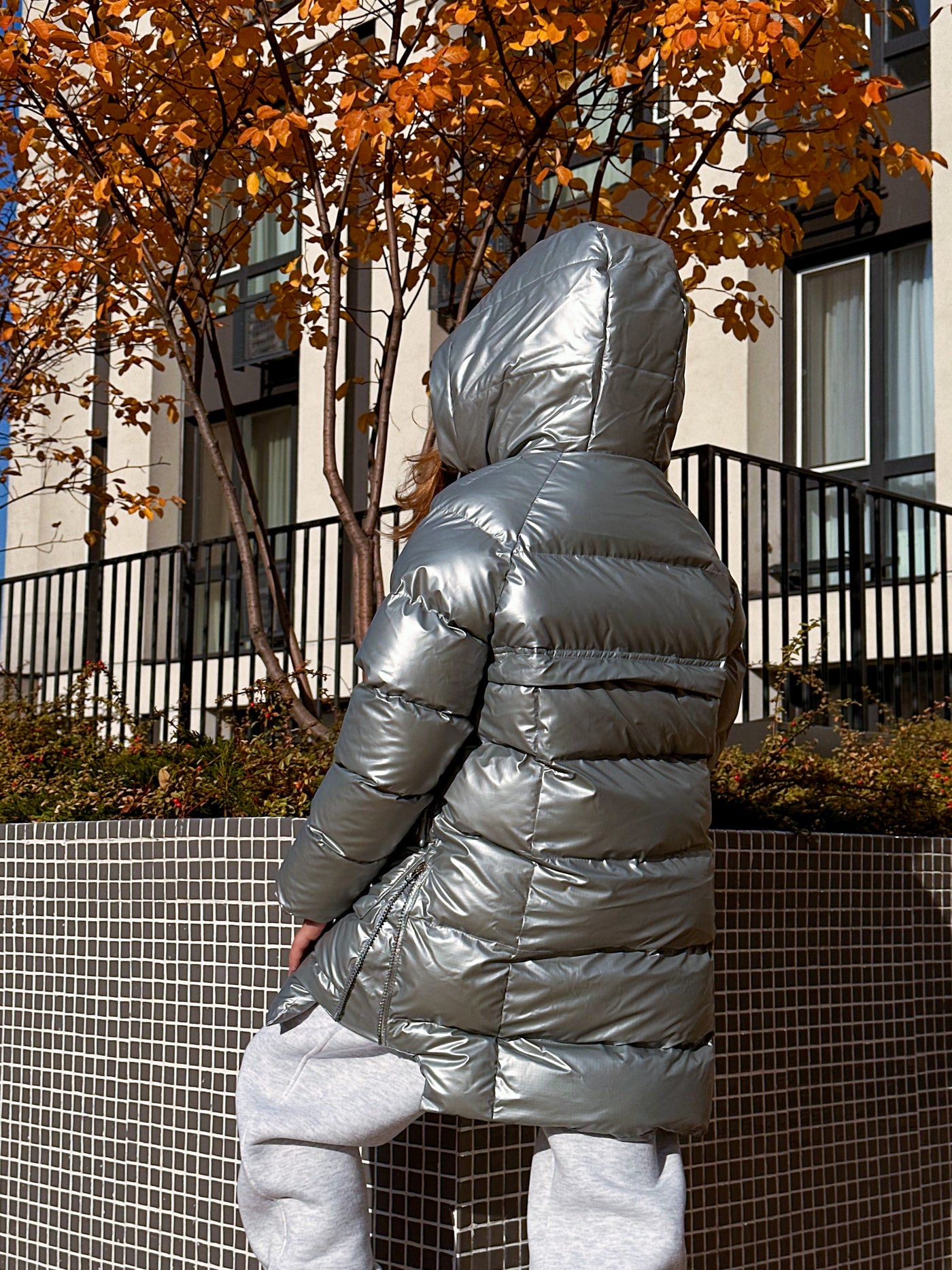 LuBlu Kurtka puchowa długa szara